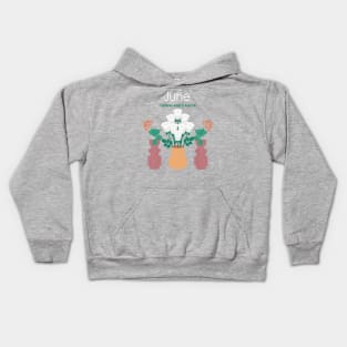 June Birth Flowers Kids Hoodie